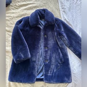 Madewell faux fur royal blue coat!